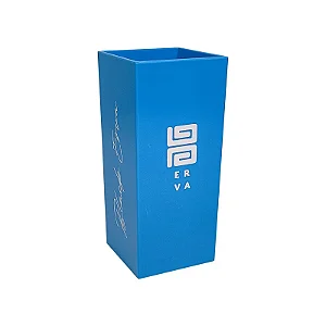 Copo de Plástico Black Erva Quadrado Azul 350ml
