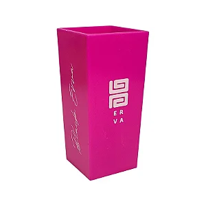 Copo de Plástico Black Erva Quadrado Rosa 350ml
