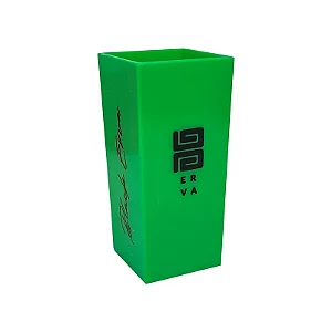 Copo de Plástico Black Erva Quadrado Verde 350ml