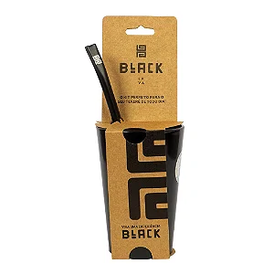 Kit Copo Caldereta e Bomba 350ml Black Erva - Preto