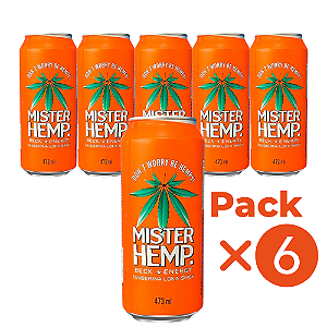 Pack 6un Energético Mister Hemp Tangerina Loka Spicy Lata 473ml