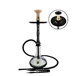 Narguile Kit Alfarid Storm Médio Preto