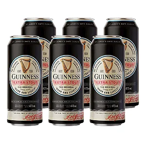 Pack  6un Cerveja Guinness Extra Stout Lata 473ml