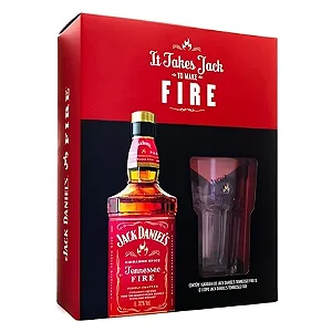 Kit Jack Daniels Fire 1L + 1 copo
