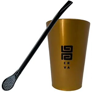 Kiit copo caldereta e bomba 350ml black erva - Dourado
