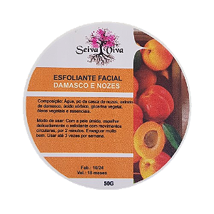Esfoliante Facial Damasco e Nozes 100% Natural