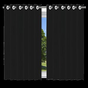 Cortina Blackout Preto com ilhos - 280x140cm