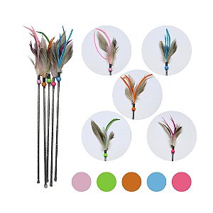 Varinha Premium Para Gatos Com Penas 46cm