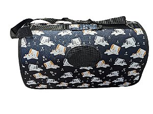 Bolsa Transporte Pet G Estampada Com Telinha para Circulação