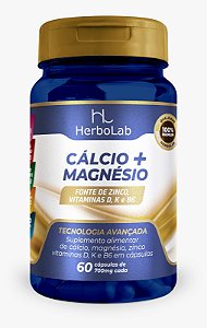 CÁLCIO + MAGNÉSIO + VITAMINAS  K, D, B6 e ZINCO EM ALTA CONCENTRAÇÃO