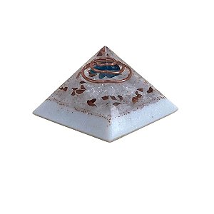 Orgonite Pirâmide Elevação Vibracional Apatita e Cristal 4cm