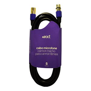 Cabo Mxt P/ Microfone - Balanceado Dmx Xlr Canon - 5 Metros