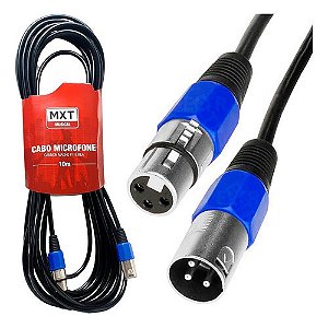 Cabo Mxt P/ Microfone - Balanceado Dmx Xlr Canon - 10 Metros