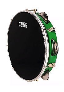 PANDEIRO ABS VERDE 10 PELE POLY PRETA