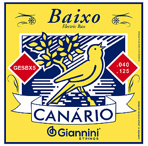 ENCORDOAMENTO PARA CONTRABAIXO 5 CORDAS AÇO 040/125 CANÁRIO GIANNINI