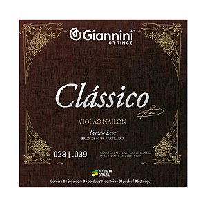ENCORDOAMENTO PARA VIOLÃO CLASSÍCO NÁILON GIANNINI TENSÃO LEVE