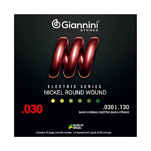 ENCORDOAMENTO PARA CONTRABAIXO 6 CORDAS AÇO 030/130 NICKEL GIANNINI