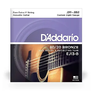 ENCORDOAMENTO PARA VIOLÃO AÇO 0.11 CUSTOM LIGHT GAUGE DADDARIO