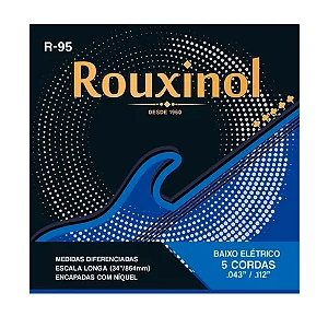 ENCORDOAMENTO PARA CONTRABAIXO 5 CORDAS 043/112 NICKEL ROUXINOL