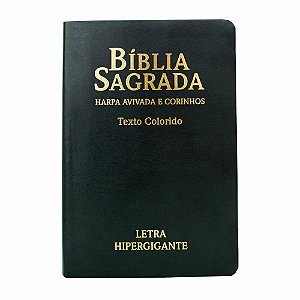 BIBLIA ARC LETRA HIPERGIGANTE TEXTO COLORIDO COM HARPA CPPU PRETA