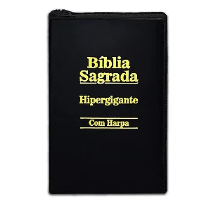 BIBLIA JUMBO COM HARPA ZIPER PJV PRETA CPP