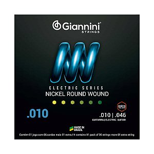 ENCORDOAMENTO PARA GUITARRA 0.10/0.46 NICKEL SERIES GIANNINI