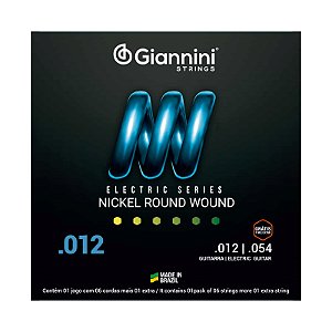 ENCORDOAMENTO PARA GUITARRA 0.12/0.54 NICKEL SERIES GIANNINI