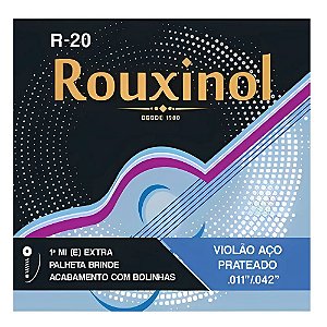 ENCORDOAMENTO PARA VIOLÃO AÇO COM BOLINHA R-20 ROUXINOL
