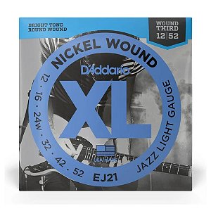 ENCORDOAMENTO PARA GUITARRA 0.12/0.52 JAZZ LIGHT GAUGE DADDARIO