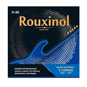 ENCORDOAMENTO PARA CONTRABAIXO 5 CORDAS 043/112 NICKEL ROUXINOL