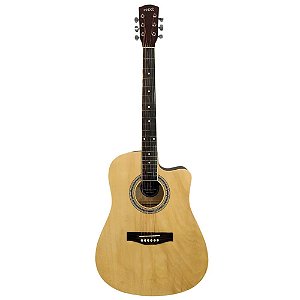 VIOLÃO FOLK AÇO ELETROACÚSTICO CUTWAY MXT NATURAL FOSCO QAG41-EQNT