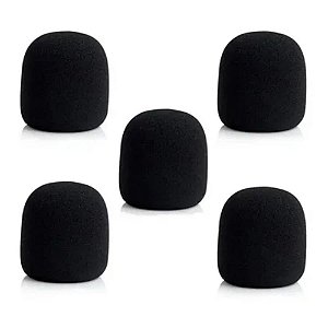 KIT COM 5 ESPUMAS PROTETORAS PRETAS MXT PARA MICROFONE