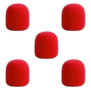KIT COM 5 ESPUMAS PROTETORAS VERMELHAS MXT PARA MICROFONE