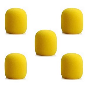 KIT COM 5 ESPUMAS PROTETORAS AMARELAS MXT PARA MICROFONE