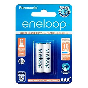 PILHA RECARREGAVEL AAA ENELOOP PANASONIC C/2 BK-4MCCE/2BB