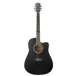 VIOLÃO AÇO ELETROACÚSTICO CUTAWAY PRETO FOSCO MXT QAG41-EQBK