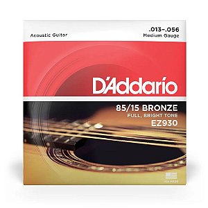 ENCORDOAMENTO PARA VIOLÃO AÇO 0.13/0.56 MEDIUM GAUGE EZ930 DADDARIO