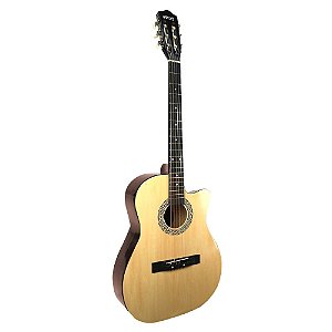 VIOLÃO MXT AÇO ACÚSTICO CUTAWAY NATURAL COM TENSOR 39A-NT