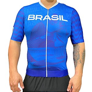Camisa Ciclismo Masculina Brasil Amarela ou Azul - Ciclopp