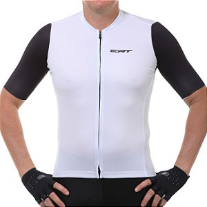 Camisa Ciclismo Premium Branca Com as Mangas Preta  - ERT