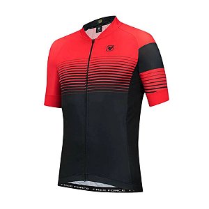 Camisa Ciclismo Sport Reddish Preto/Vermelho  - Free Force