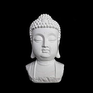 Cabeça Buda Sidarta - Branca 27cm