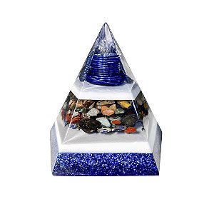 Orgonite Pirâmide Pentagonal de 15cm - Azul