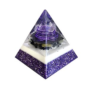 Orgonite Mini Pirâmide de 7cm - Roxo
