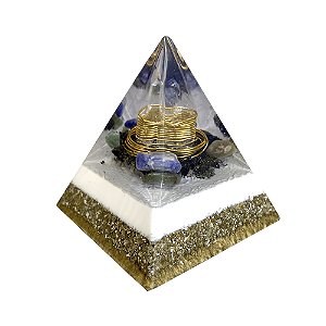 Orgonite Mini Pirâmide de 7cm - Dourada