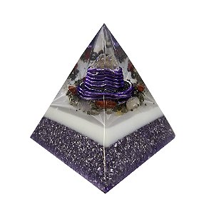 Orgonite Mini Pirâmide de 7cm - Lilás