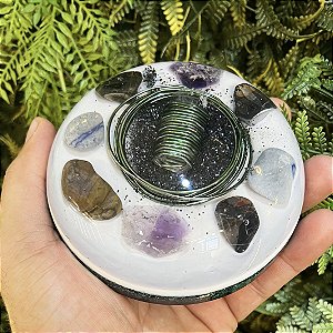 Pronta Entrega - Orgonite Meia Esfera Média 11cm - Verde