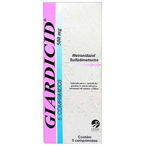 Giardicid 500 mg com 05 Comprimidos