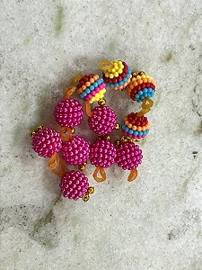 LAÇO PEROLA EM MICROPEROLAS ROSA / COLORIDO 5 UNIDADES