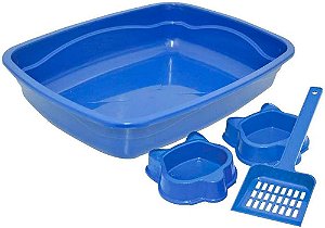 Kit Cat Azul - Bandeja, 2 Comed E Pa Hig Mista